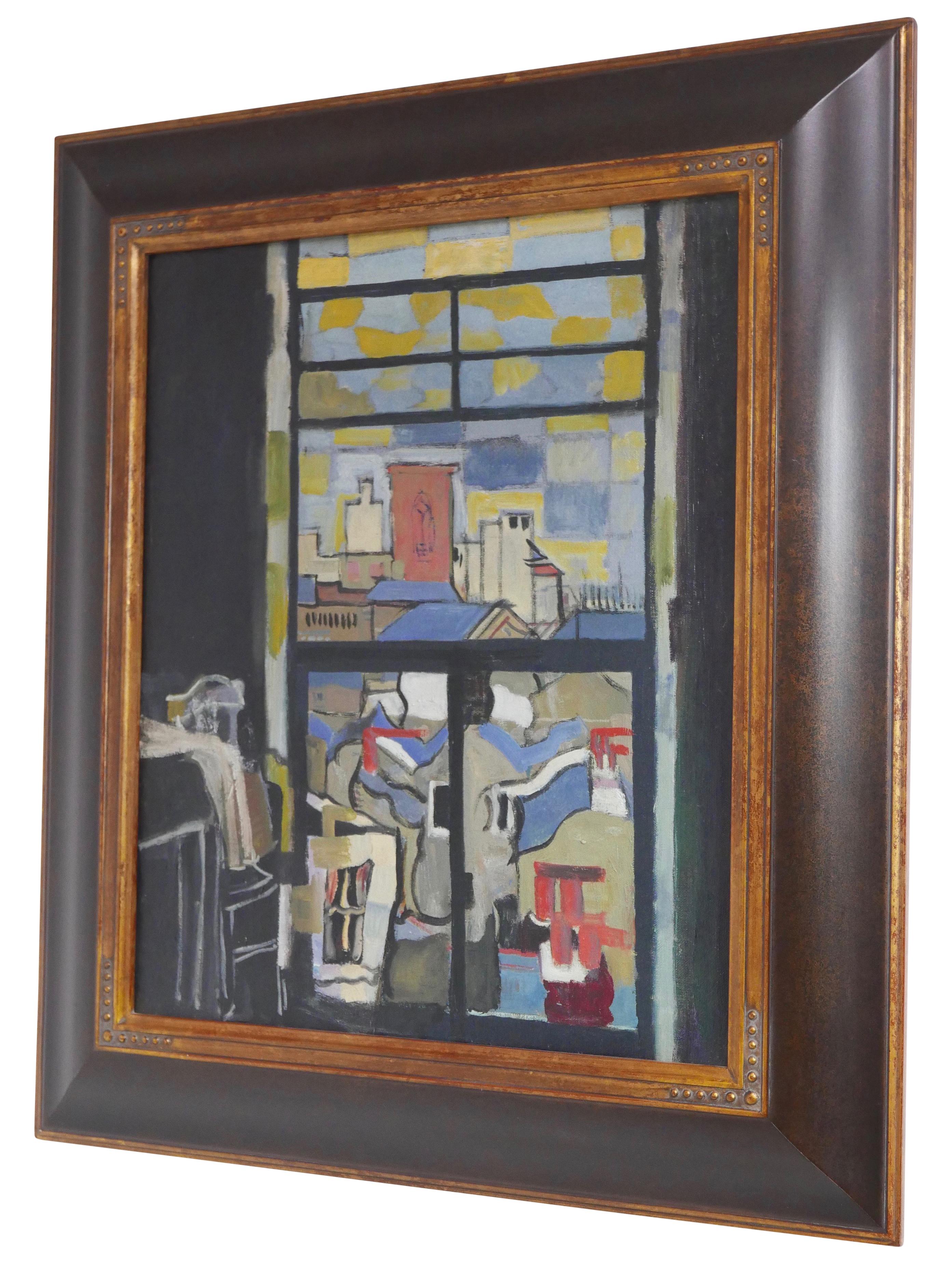 Midcentury Abstract / Impressionist Painting by Herbert Buckley, circa 1940 In Good Condition For Sale In San Francisco, CA