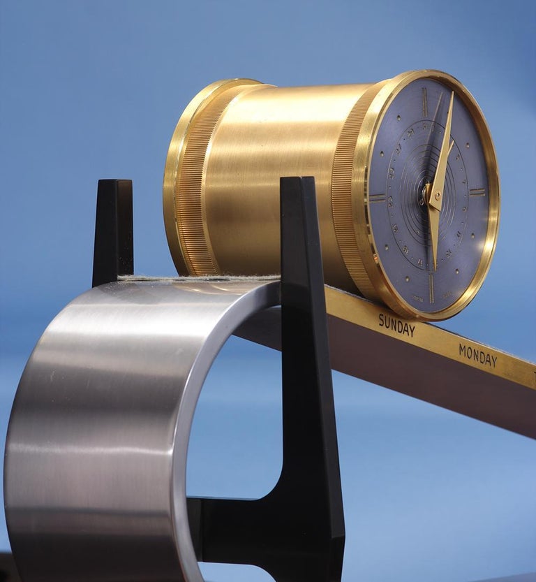 MidCentury Incline Plane Clock by Gubelin For Sale at 1stDibs