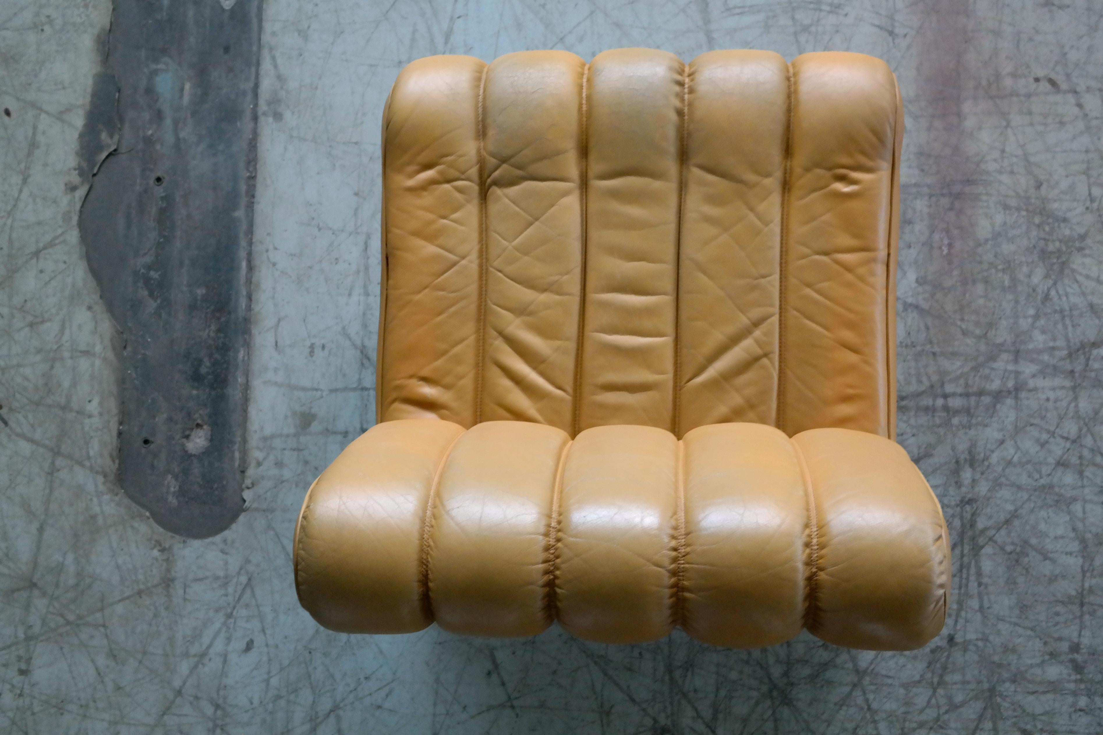 Midcentury Independence Lounge Chair in Mustard Yellow Leather by Karl Wittmann 2