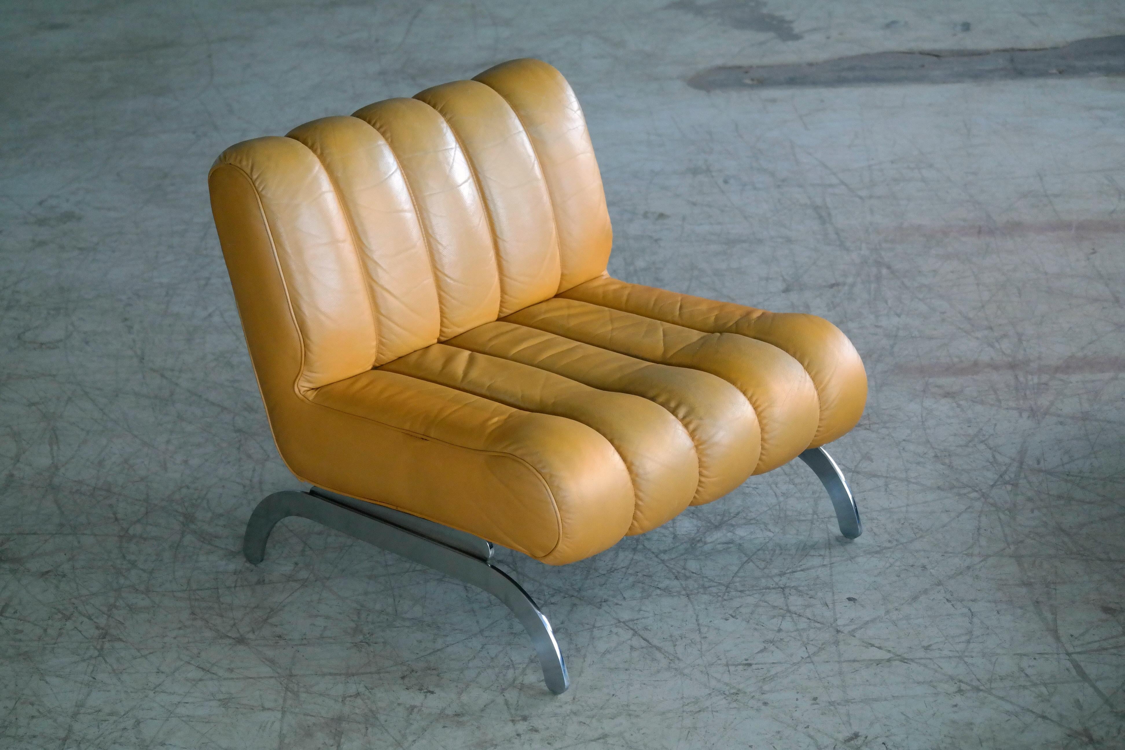 mustard yellow leather chair