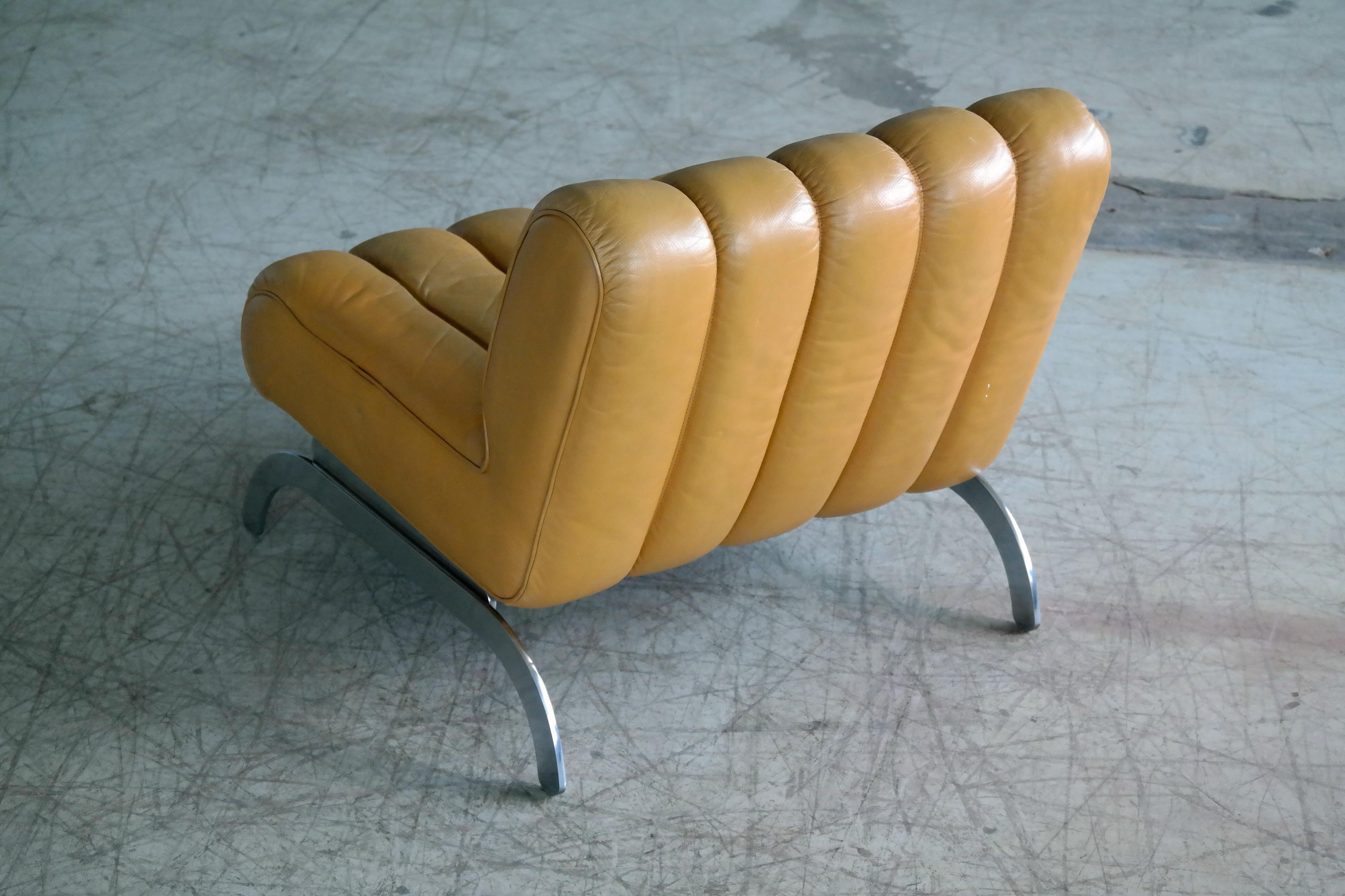 Midcentury Independence Lounge Chair in Mustard Yellow Leather by Karl Wittmann In Good Condition In Bridgeport, CT