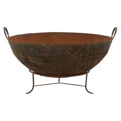 Retro Midcentury Indian Weathered Iron Basin