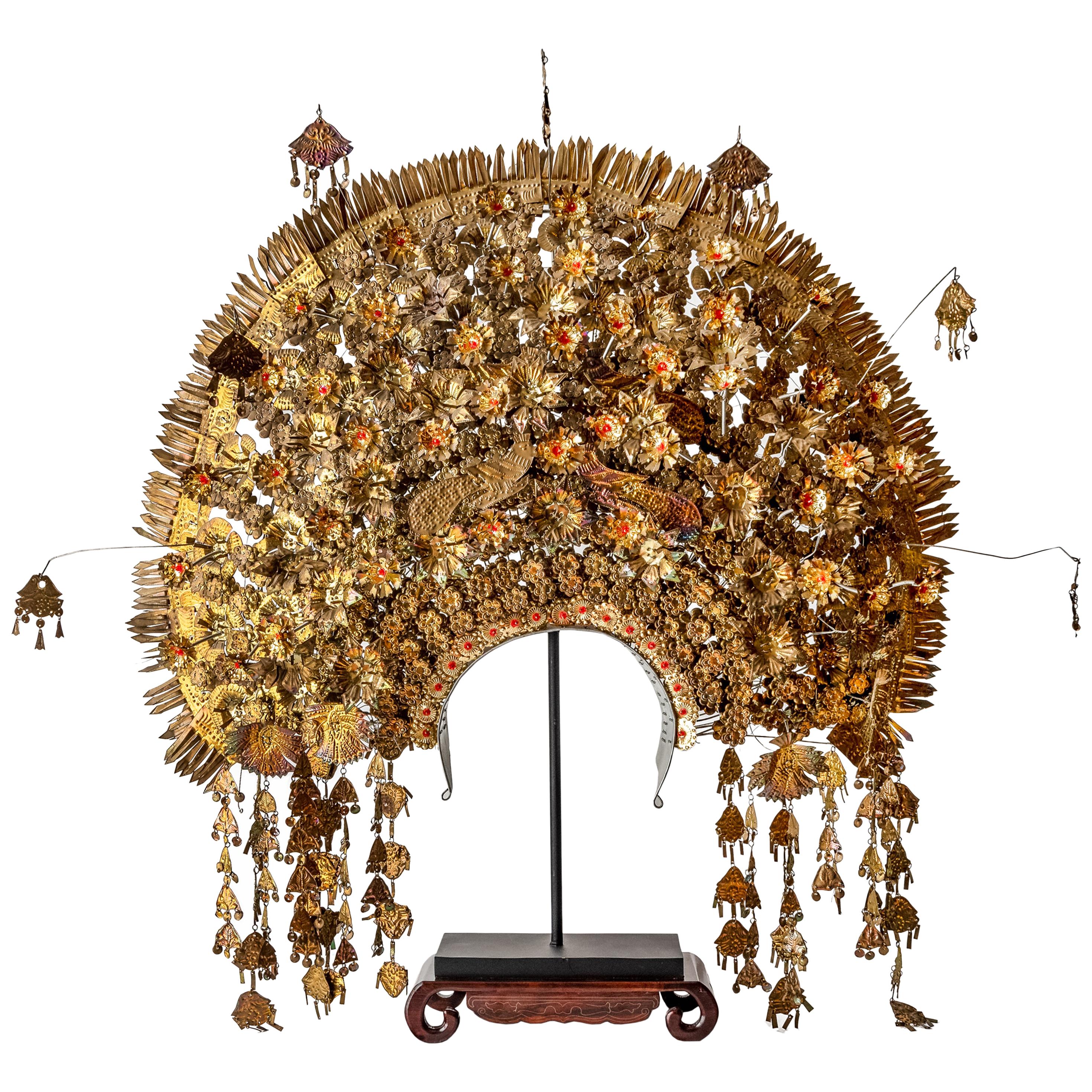 Indonesian Brass, and Golden Plated Wedding Crown, Suntiang