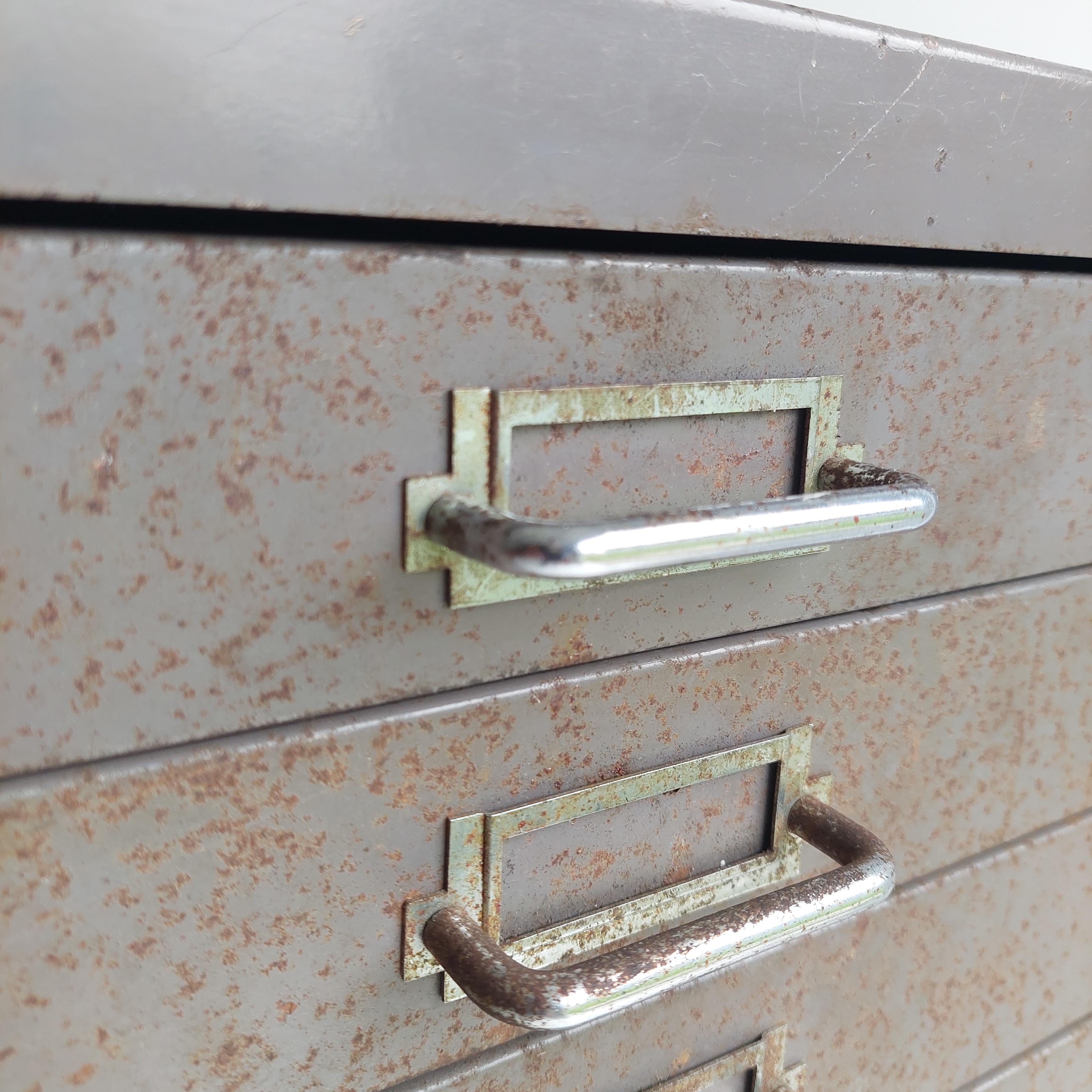 Mid Century Industrial  15 Drawer Filing Cabinet By Store 1950s 1