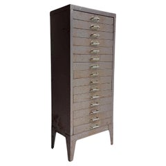 Mid Century Industrial  15 Drawer Filing Cabinet By Store 1950s