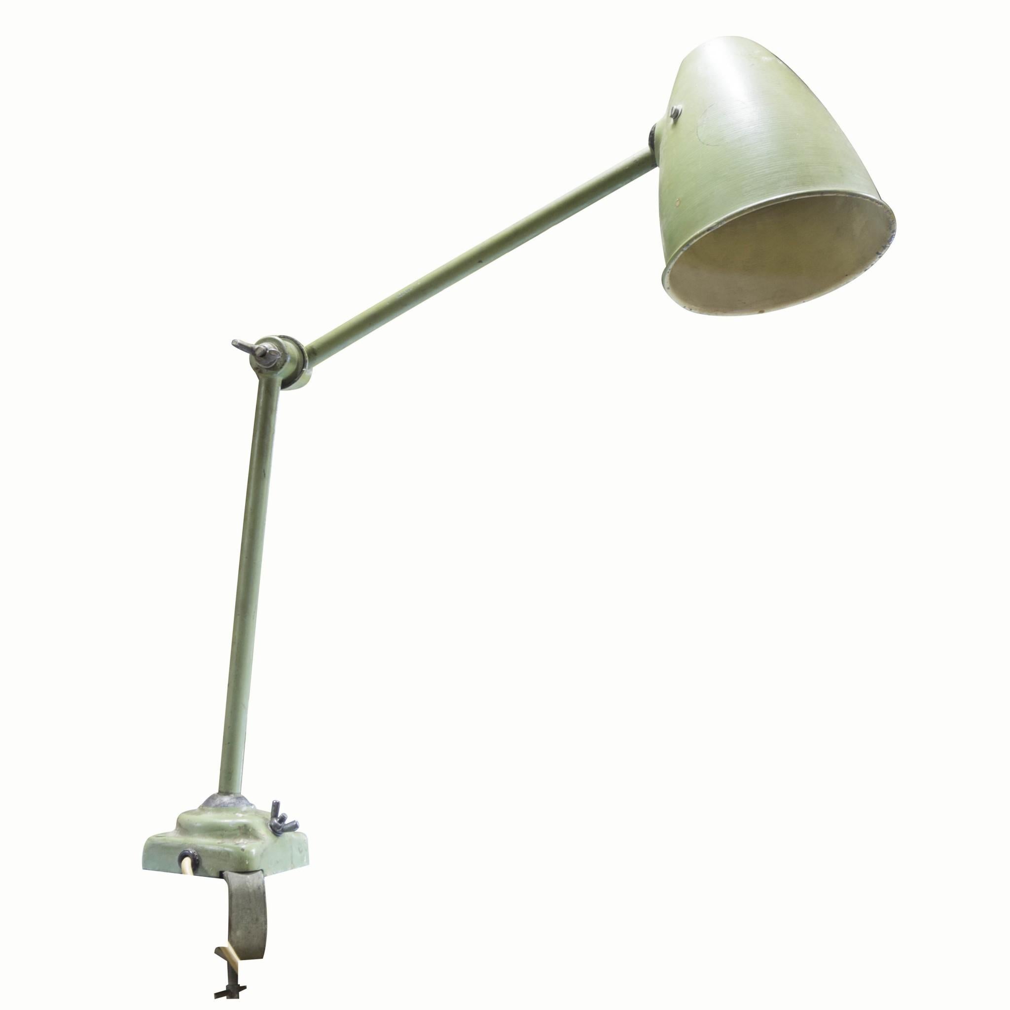 Czech Midcentury Industrial Adjustable Desk Lamp, Europe For Sale