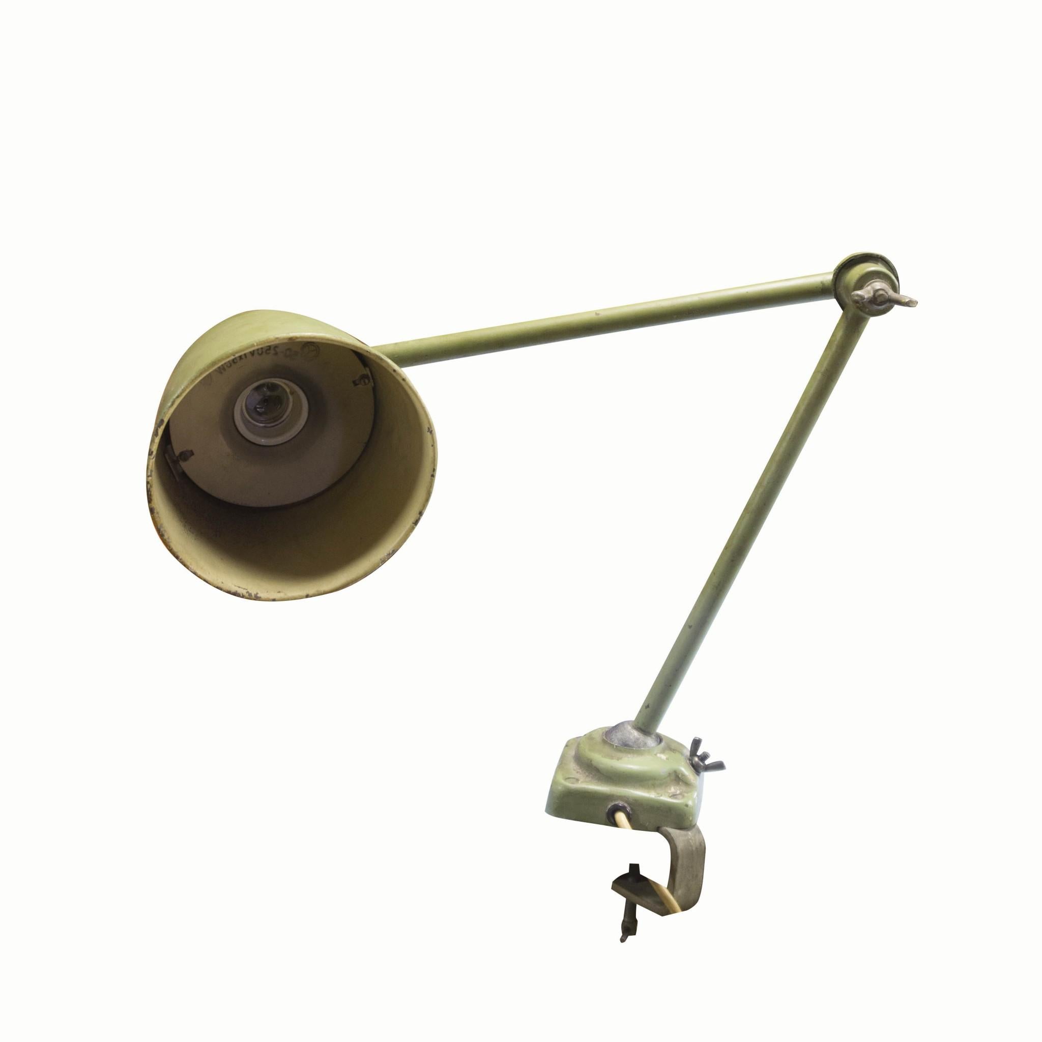 Midcentury Industrial Adjustable Desk Lamp, Europe In Good Condition For Sale In Prague 8, CZ