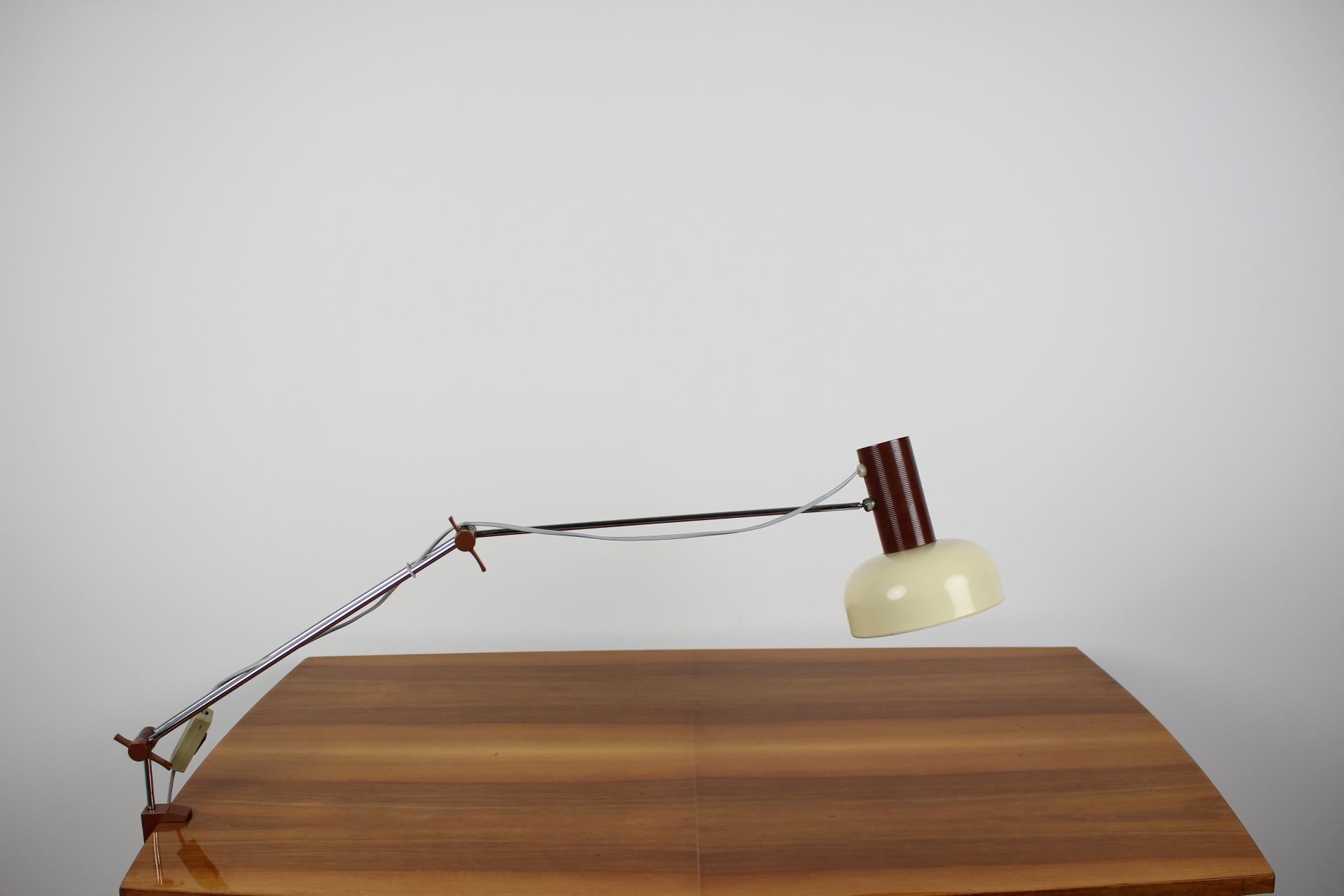 Czech Midcentury Adjustable Table Lamp Designed by Josef Hůrka for Napako,