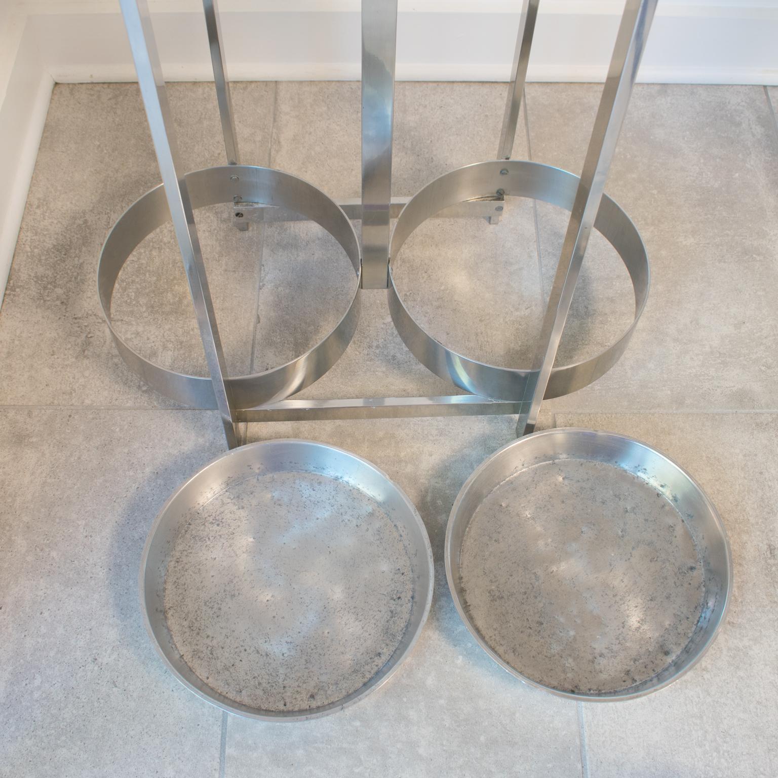 Mid-Century Industrial Aluminum Umbrella Stand Holder For Sale 3