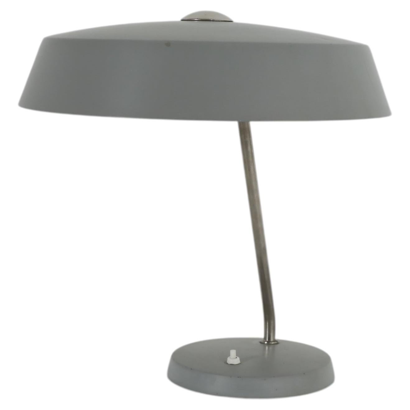 Mid-Century Industrial Desk Lamp by V.E.B NARVA, Light Grey Enamel, Steel