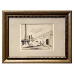 Midcentury Industrial Factory Charcoal Drawing by Tonia Cariffa Midcentury Industrial Factory Charcoal Drawing by Tonia Cariffa