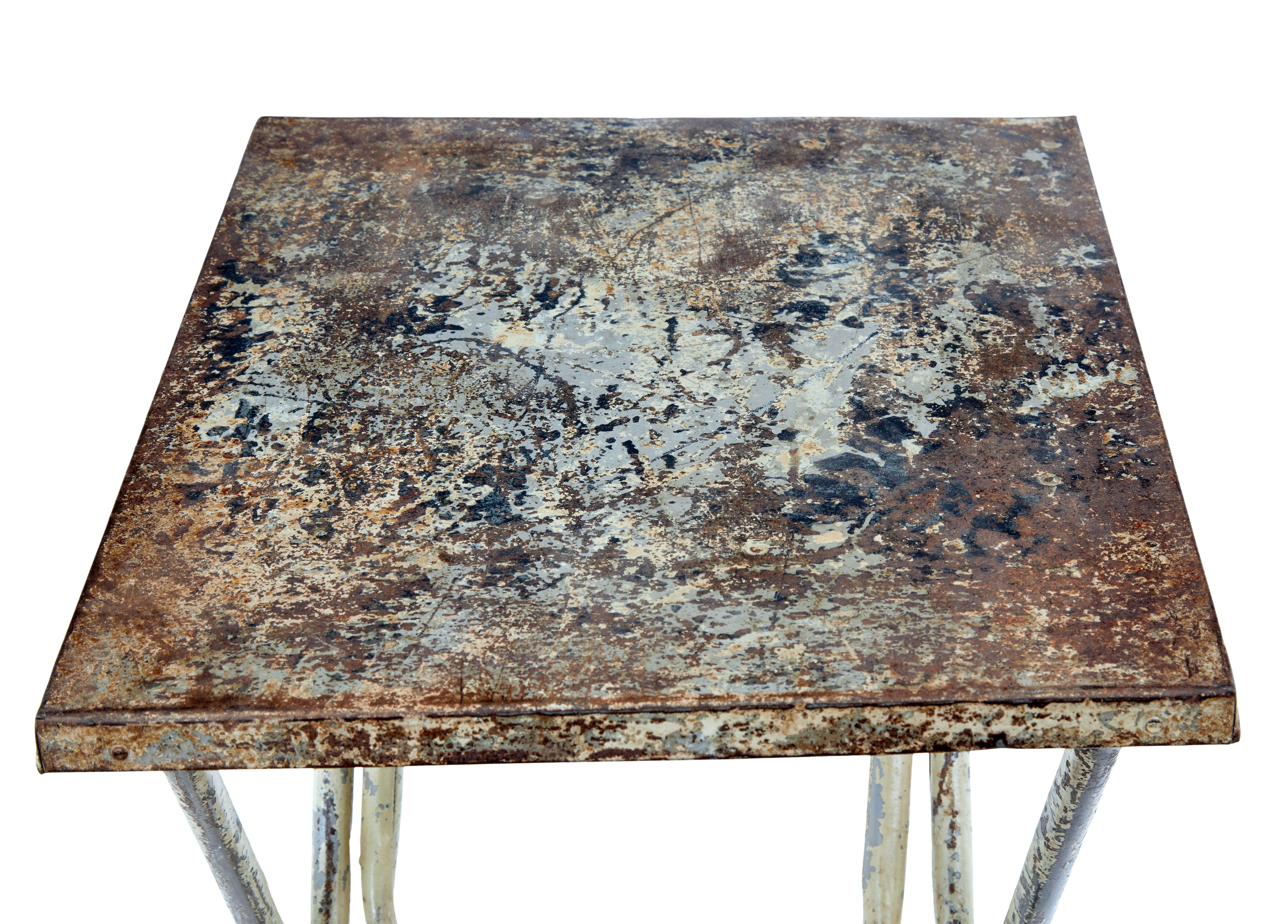 Industrial Mid century industrial folding side table For Sale