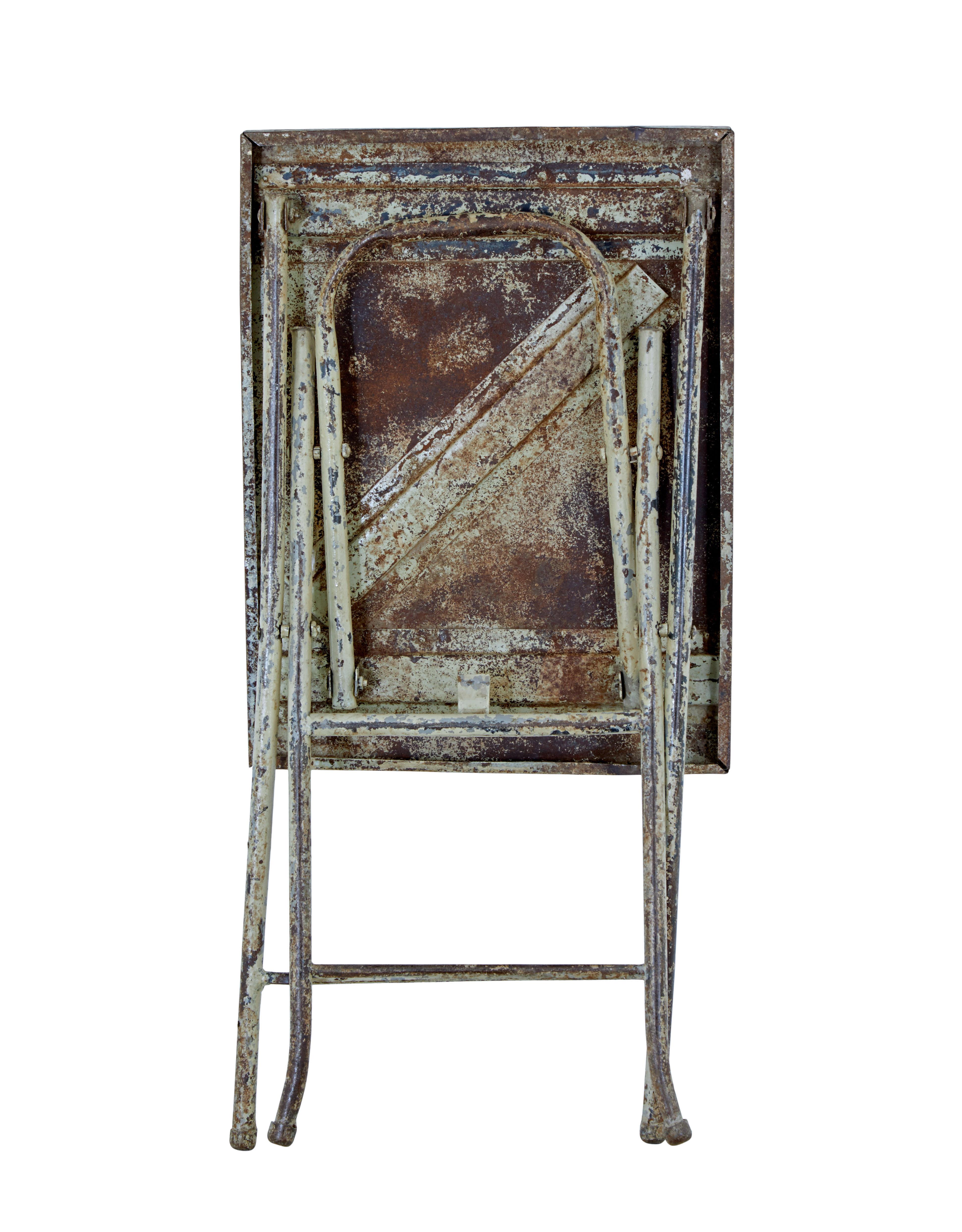 English Mid century industrial folding side table For Sale