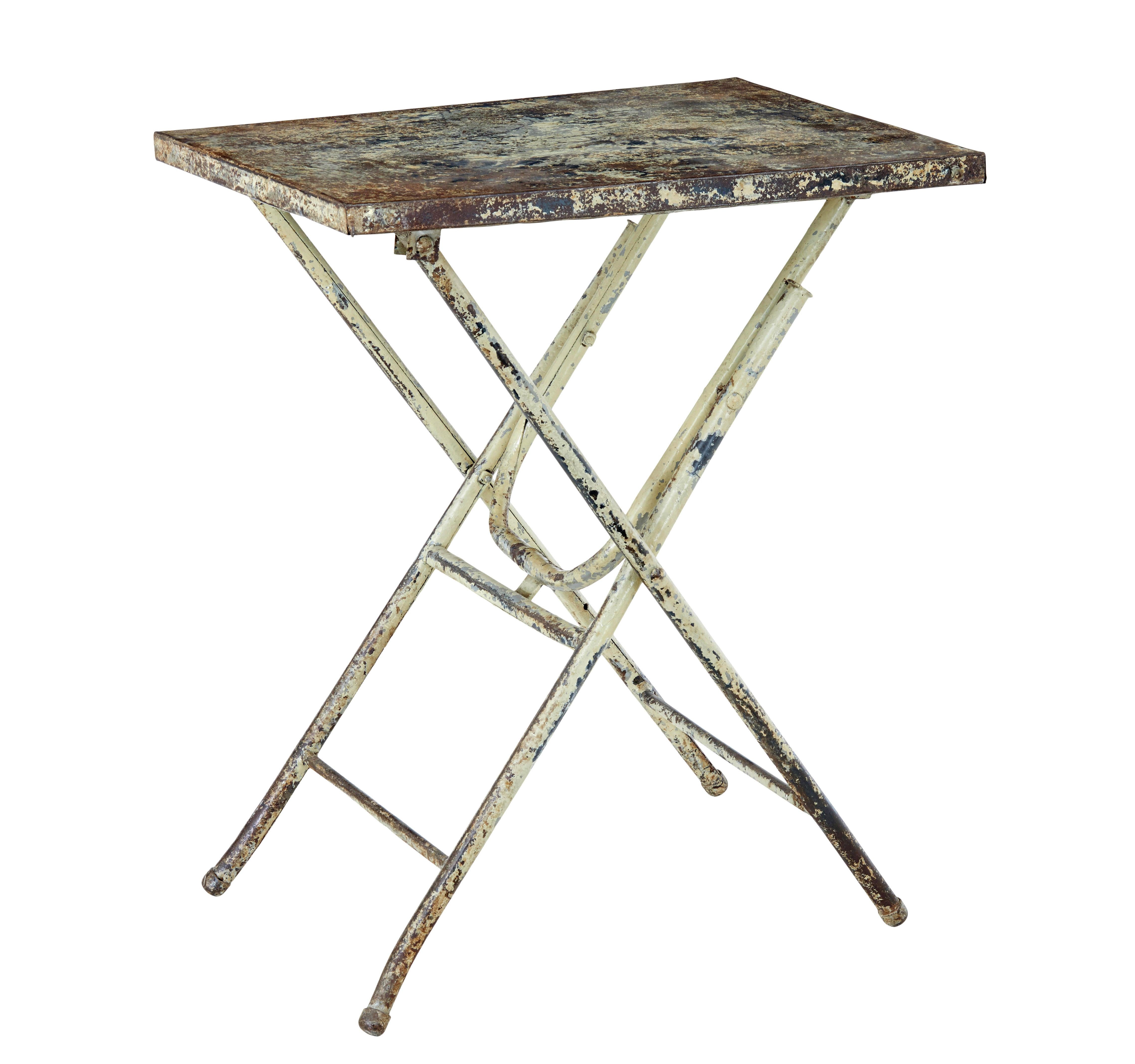20th Century Mid century industrial folding side table For Sale
