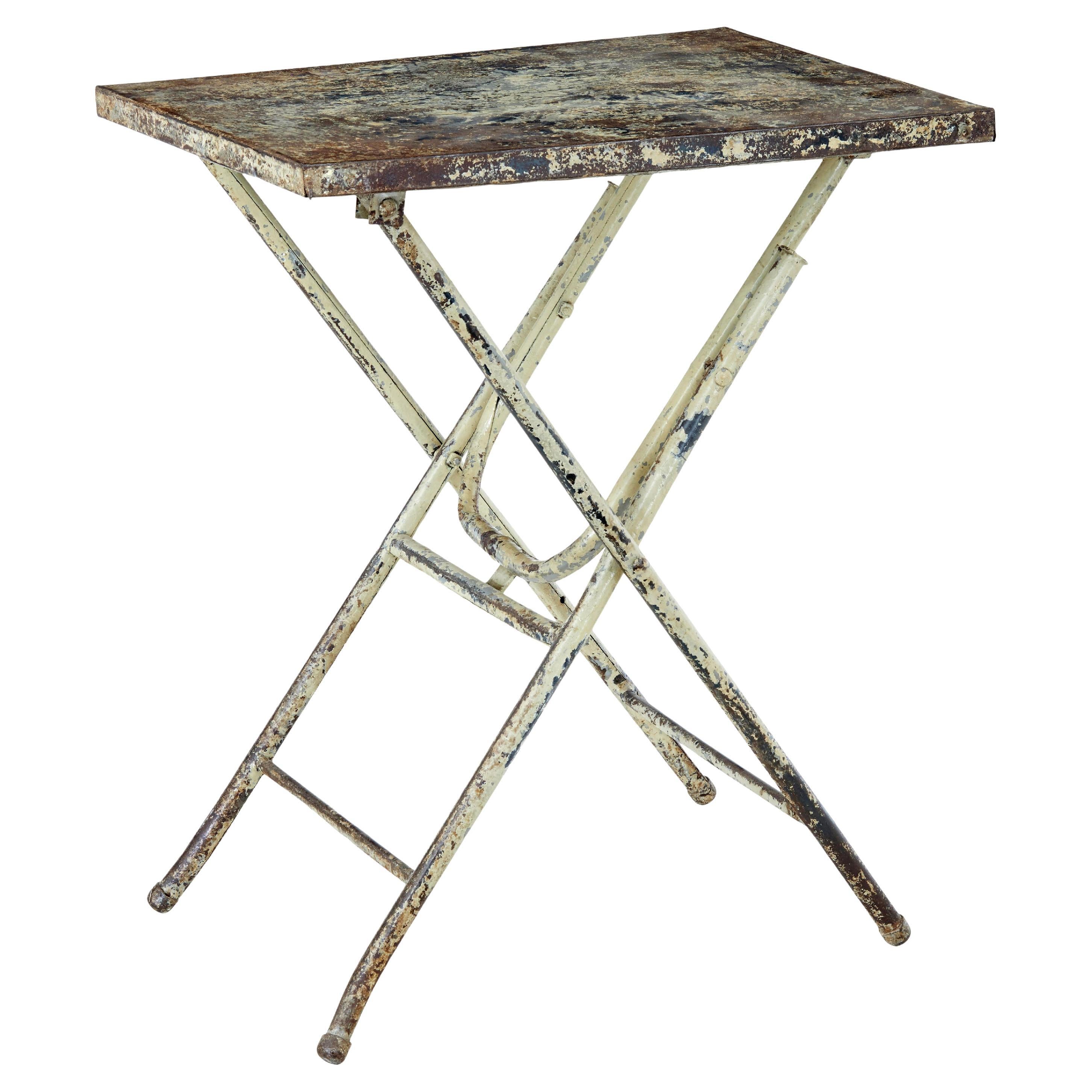 Mid century industrial folding side table For Sale