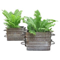 Mid-Century Industrial Metal Sand Casting Flask Large Garden Planters.H, 1960s