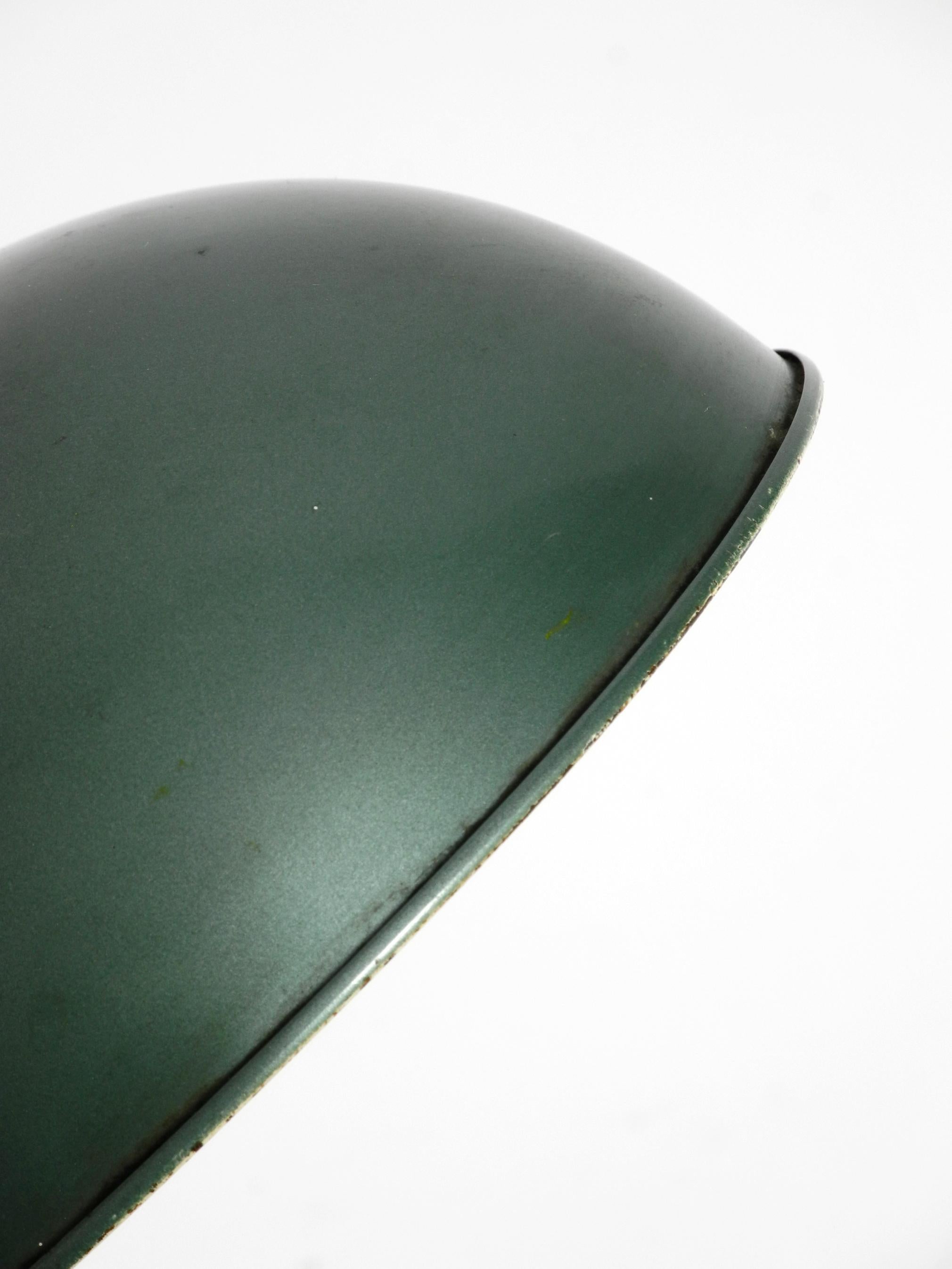 Mid Century Industrial Metal Table Lamp in Rare Petrol Green by Helo Leuchten For Sale 6
