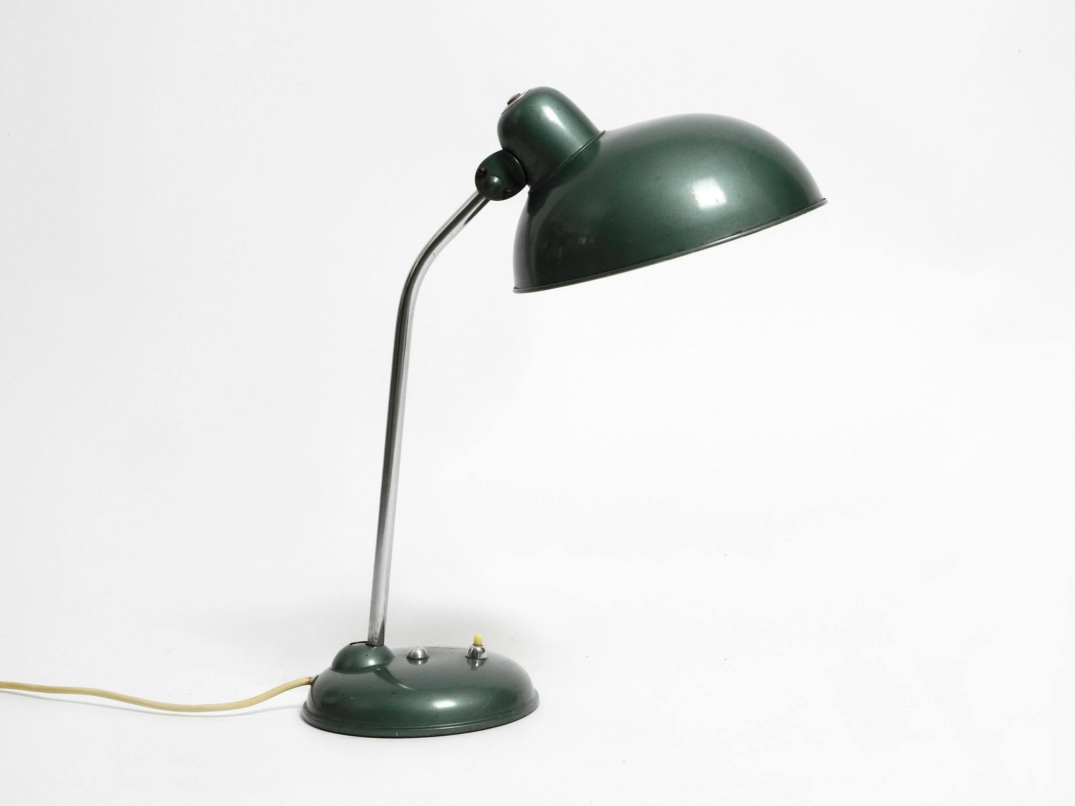 Mid-Century Modern Mid Century Industrial Metal Table Lamp in Rare Petrol Green by Helo Leuchten