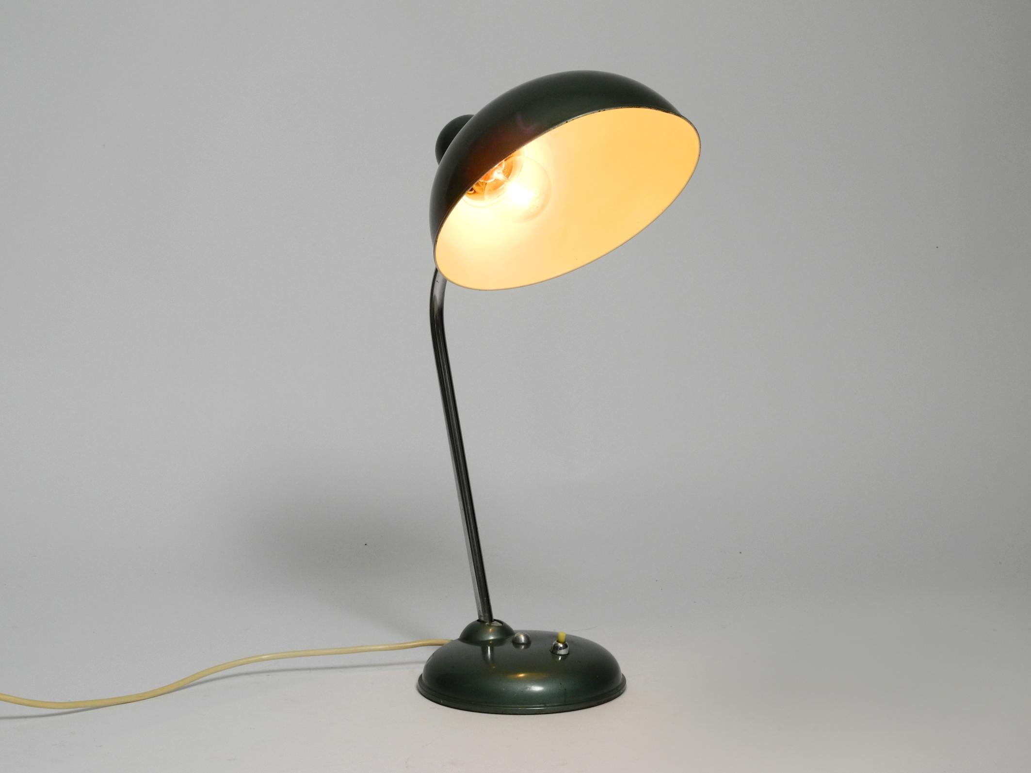 Mid-20th Century Mid Century Industrial Metal Table Lamp in Rare Petrol Green by Helo Leuchten