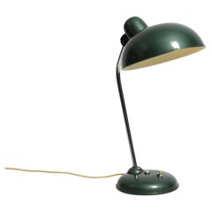 Mid Century Industrial Metal Table Lamp in Rare Petrol Green by Helo Leuchten