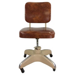 Mid Century Industrial Office Chair with Swivel Base & Wheels