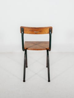 Sedia da scuola in stile industriale della metà del secolo, disegnata da Willy Van Der Meeren per Tubax, anni '50