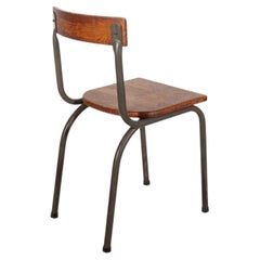 Sedia da scuola in stile industriale della metà del secolo, disegnata da Willy Van Der Meeren per Tubax, anni '50