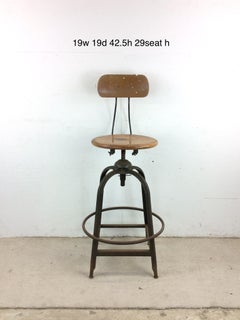 Mid Century Industrial Stool with Swivel Seat