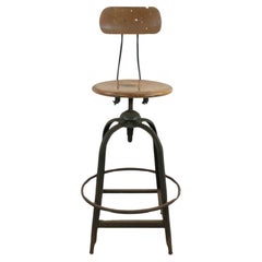 Mid Century Industrial Stool with Swivel Seat