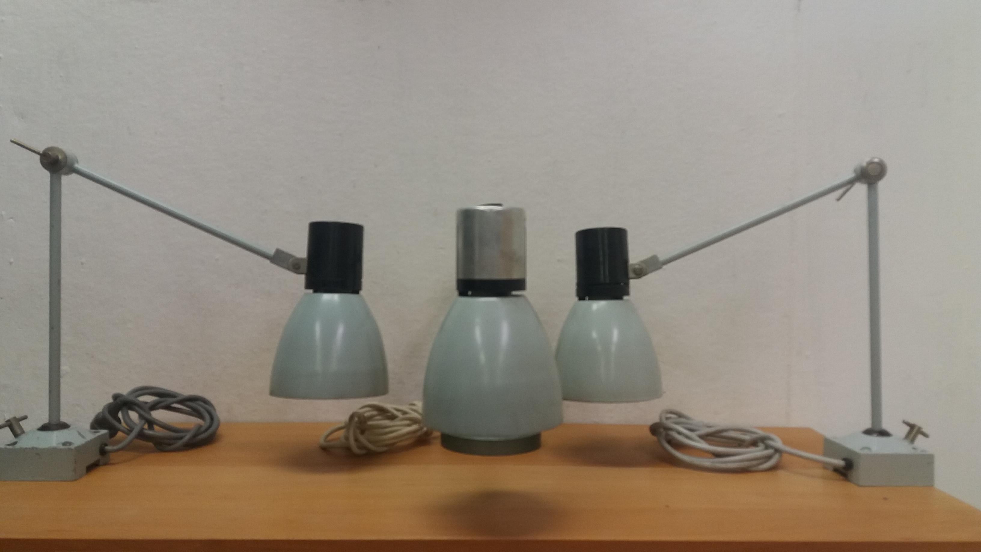 Czech Midcentury Industrial Table Lamp, 1950s For Sale