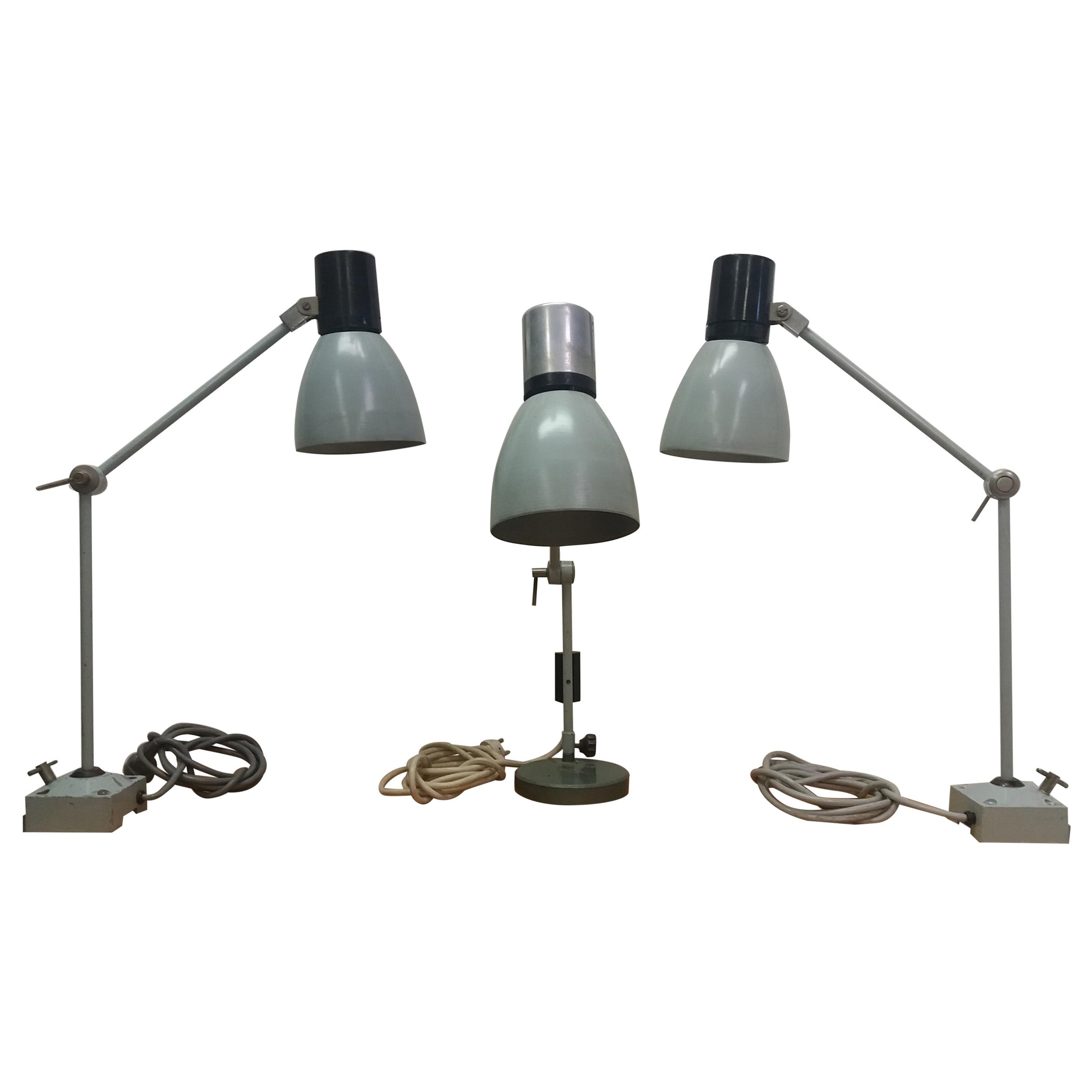 Lampe de table industrielle du milieu du siècle, années 1950