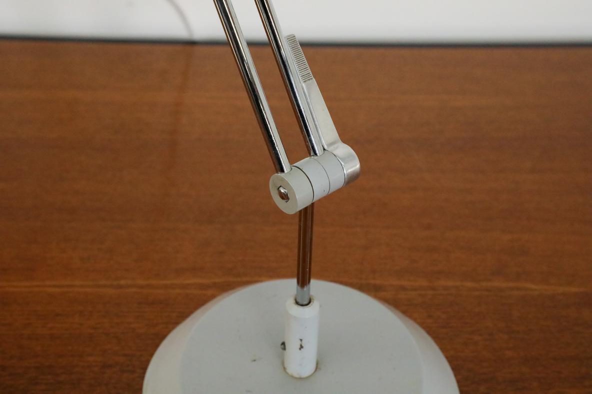 Mid-Century Satin Gray Industrial Task Lamp with Chrome Stem by Napako For Sale 5