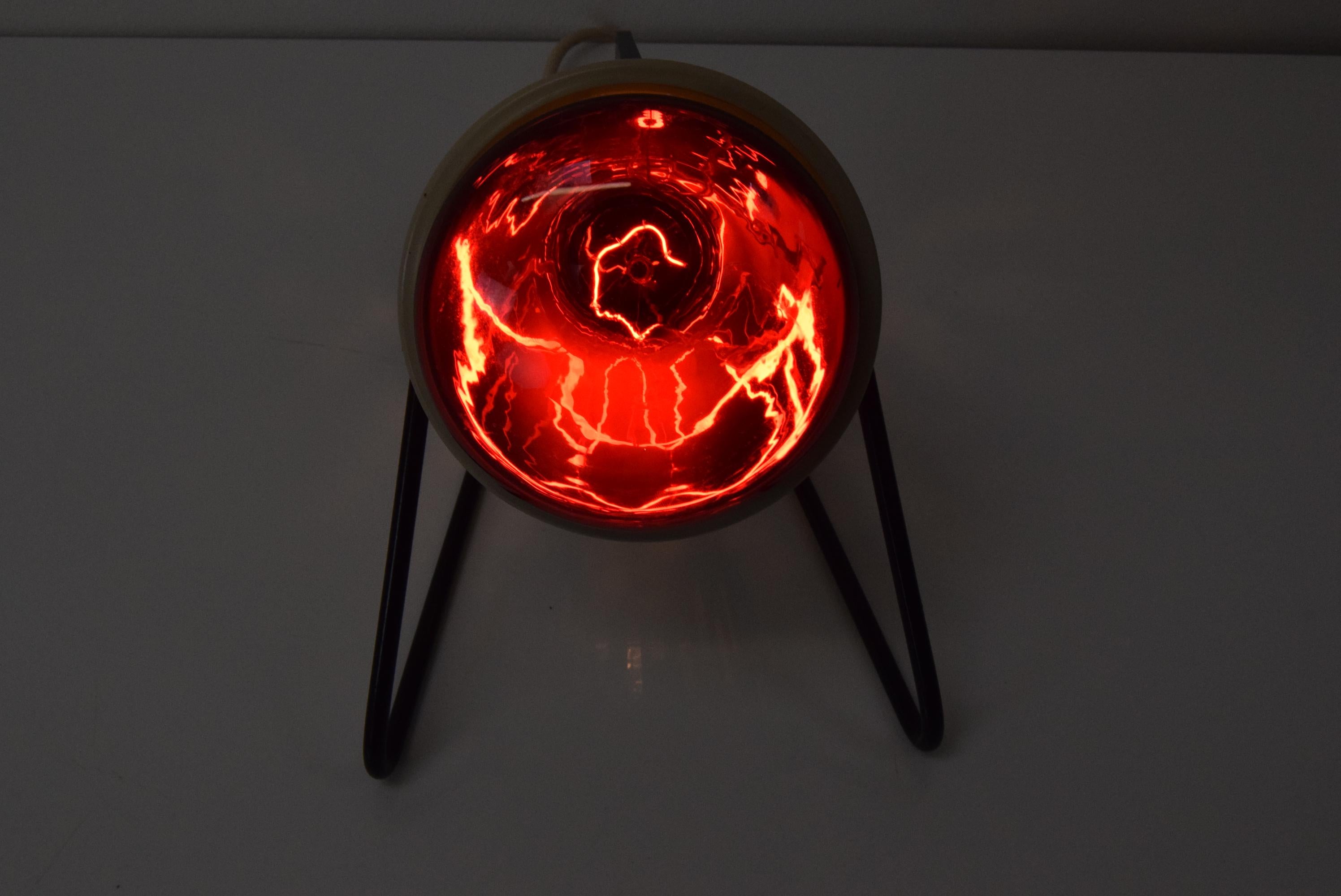 Mid-Century Infra Table Lamp, Red Light, circa 1980's For Sale 3