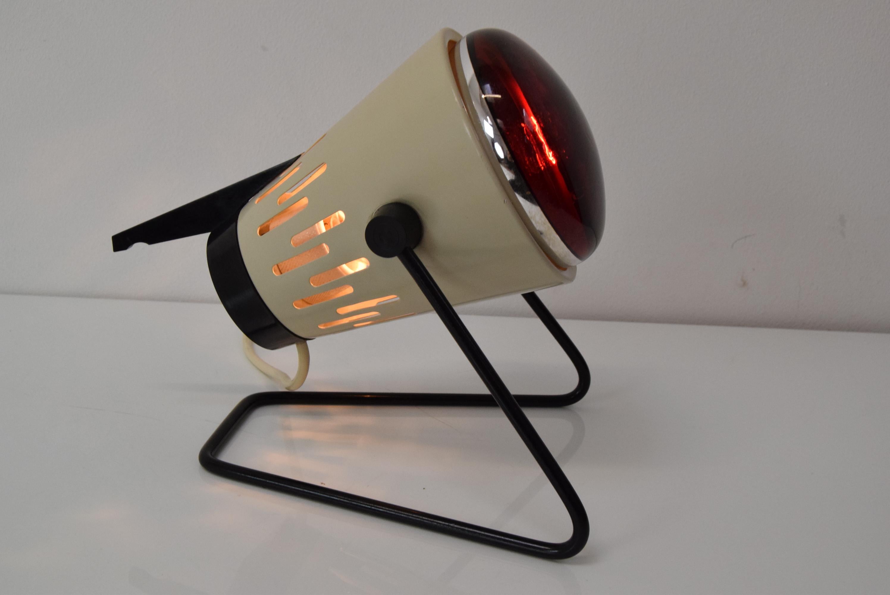 Mid-Century Infra Table Lamp, Red Light, circa 1980's For Sale 4