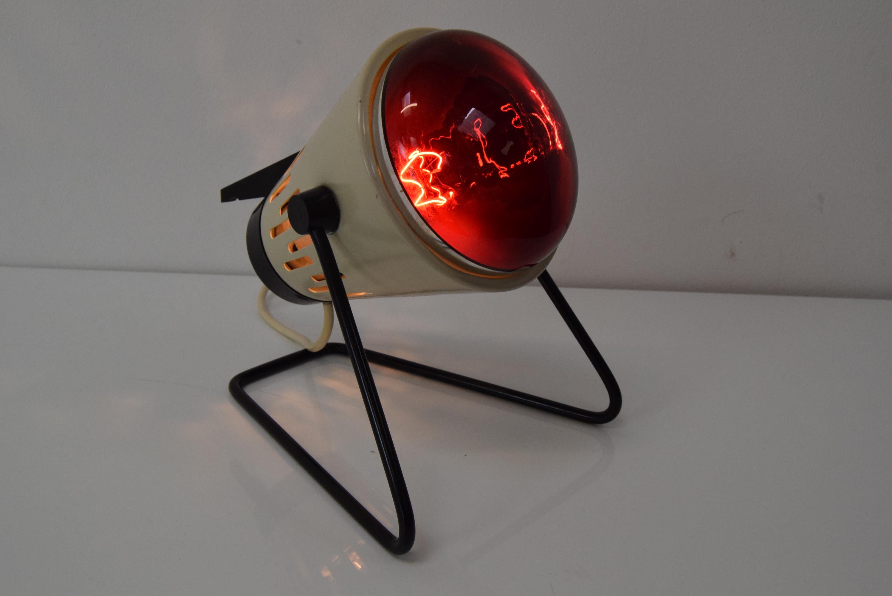 Mid-Century Infra Table Lamp, Red Light, circa 1980's For Sale 5