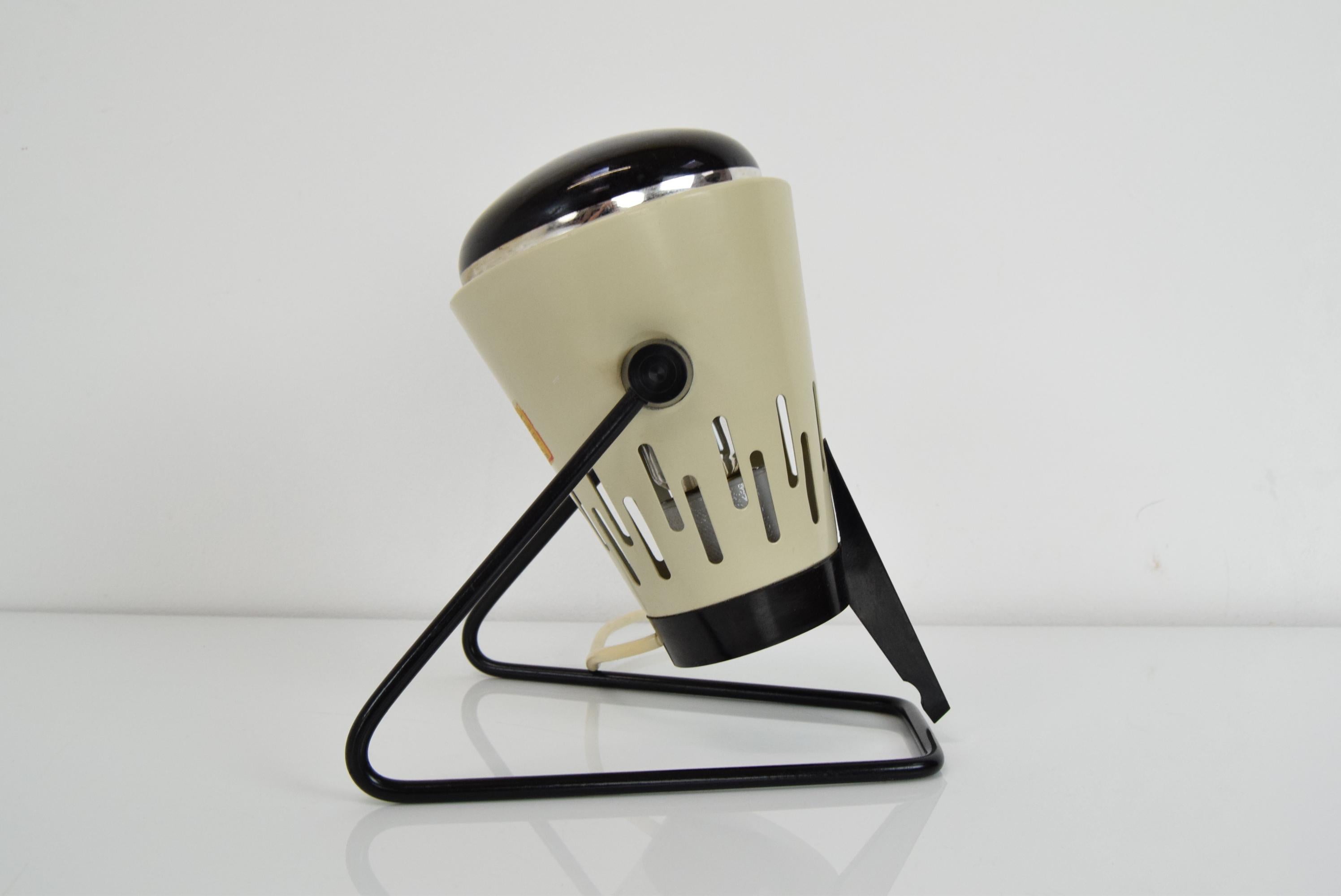 Late 20th Century Mid-Century Infra Table Lamp, Red Light, circa 1980's For Sale