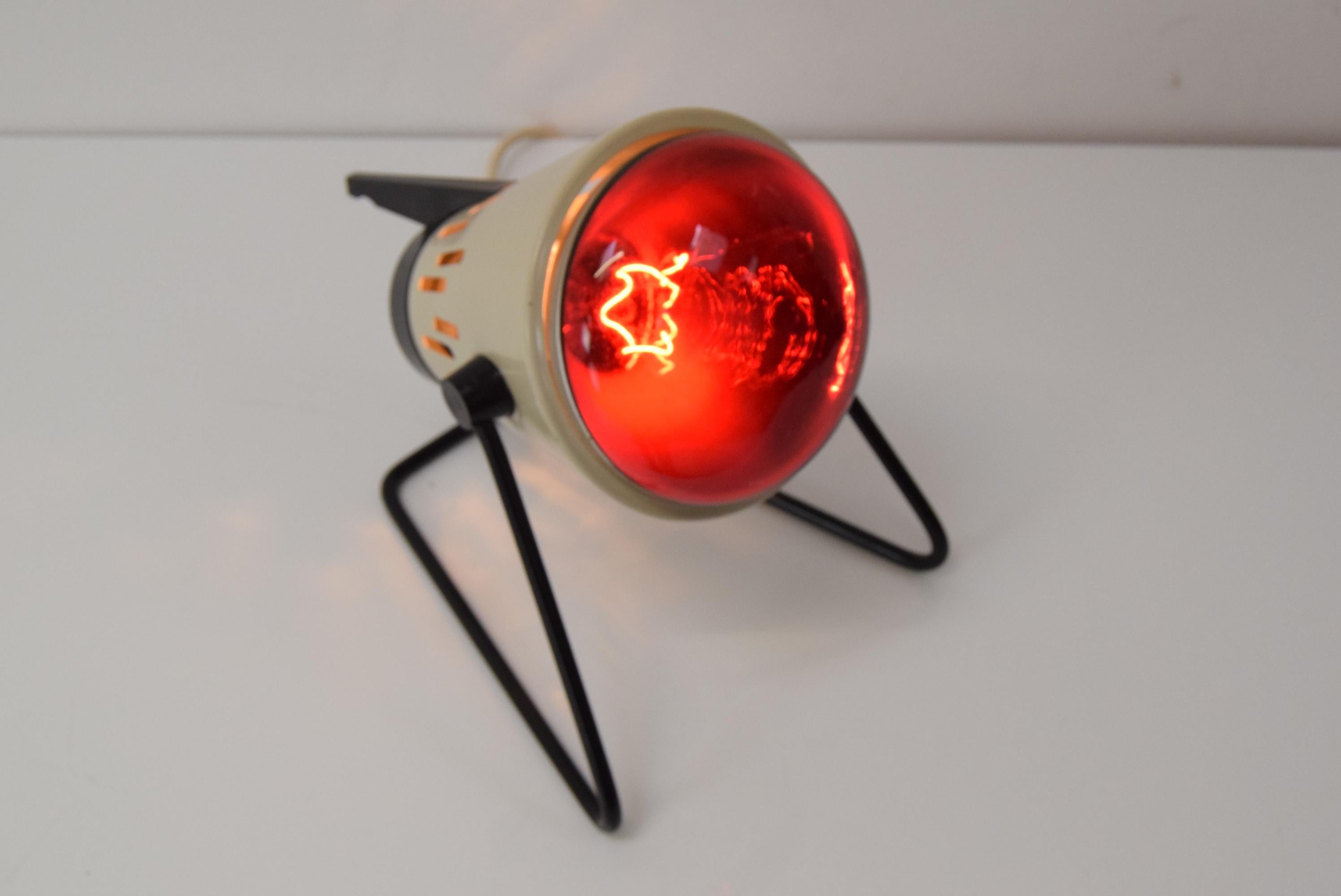 Mid-Century Infra Table Lamp, Red Light, circa 1980's For Sale 2