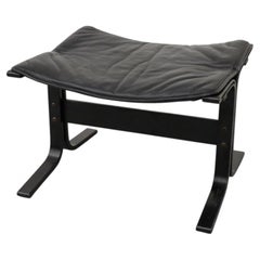 Mid-Century Ingmar Relling Siesta Ottoman for Westnofa, Black Leather