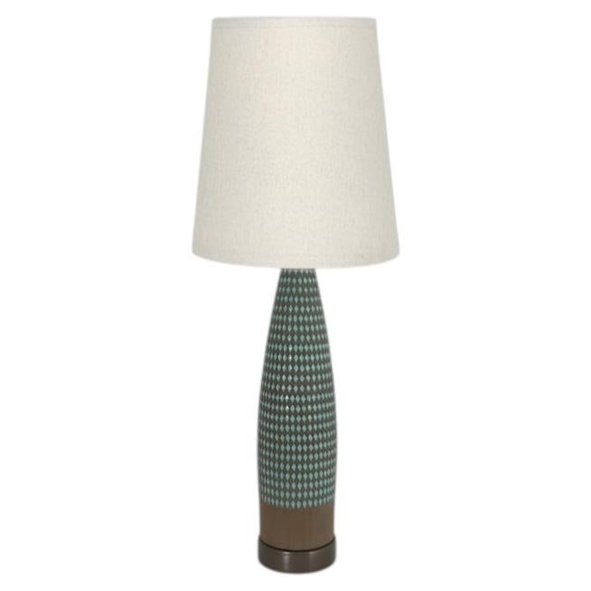 Mid-Century Ingrid Atterberg Pepita Lamp, Turquoise Glazed Ceramic, Upsala