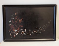 Muschel- und Perlmutttablett mit Intarsien aus der Mitte des Jahrhunderts, Couroc