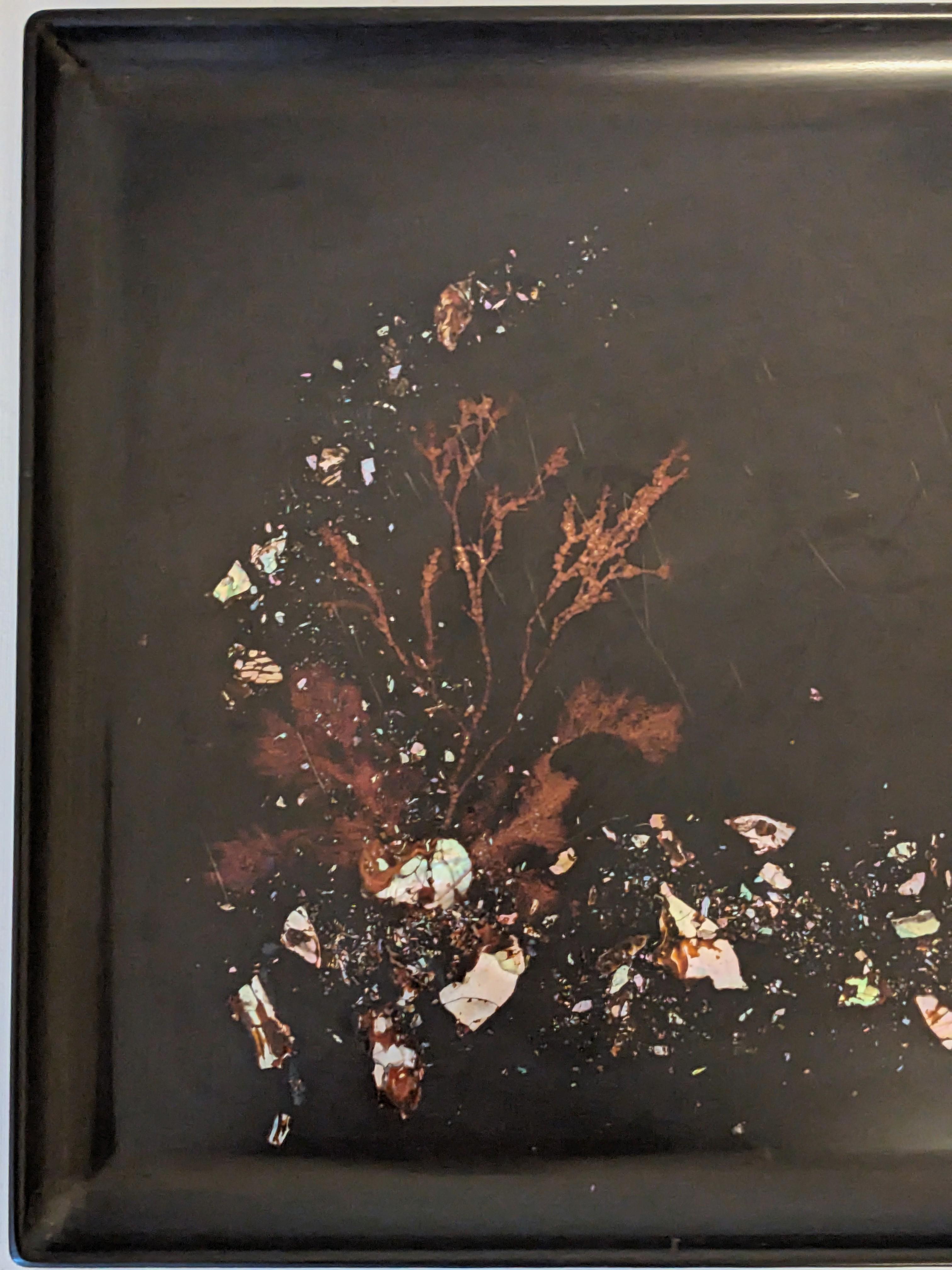 Muschel- und Perlmutttablett mit Intarsien aus der Mitte des Jahrhunderts, Couroc (Moderne der Mitte des Jahrhunderts) im Angebot