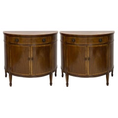 Paire d'armoires Demilune en acajou du milieu du siècle par Johnson Furniture Co