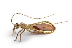 Mid-Century Insect-Form Lamp with Agate Body by Jacques Duval-Brasseur