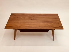 Mid-Century-Inspired Coffee Table with Shelf in Walnut