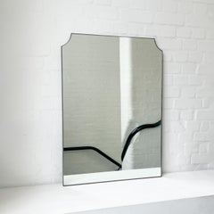 Mid-century inspired Decorative Mirror with Bronze Patina Frame, Vintage N.6