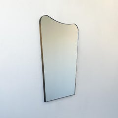 Mid-century Inspired Mirror with Handcrafted Brass Decorative Frame, Vintage N.3