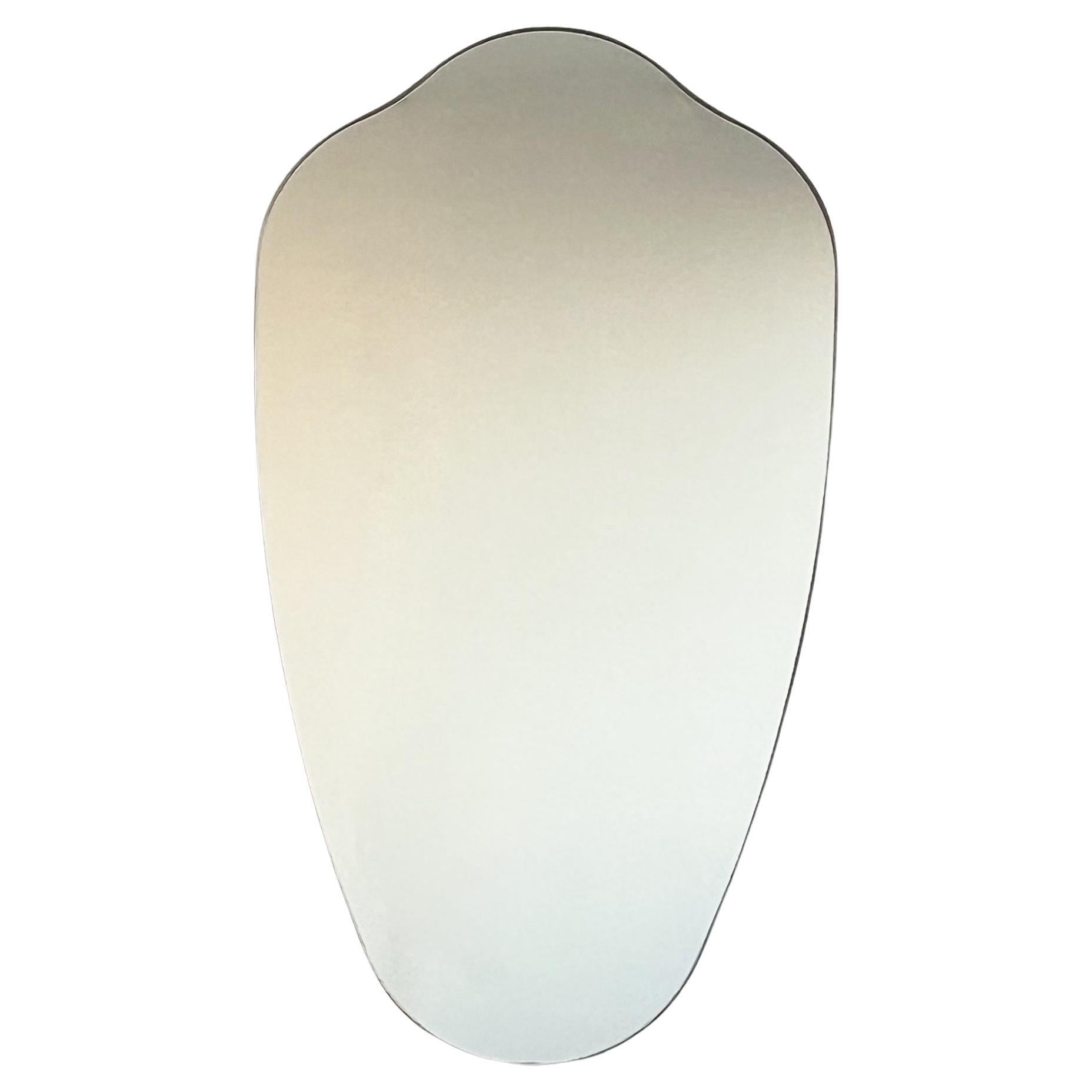 Mid-century Inspired Wall Mirror with Bronze Patina Minimalist Frame Vintage N.9