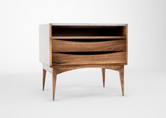 Mid-Century Inspired Walnut Nightstand – Modern Walnut Nightstand