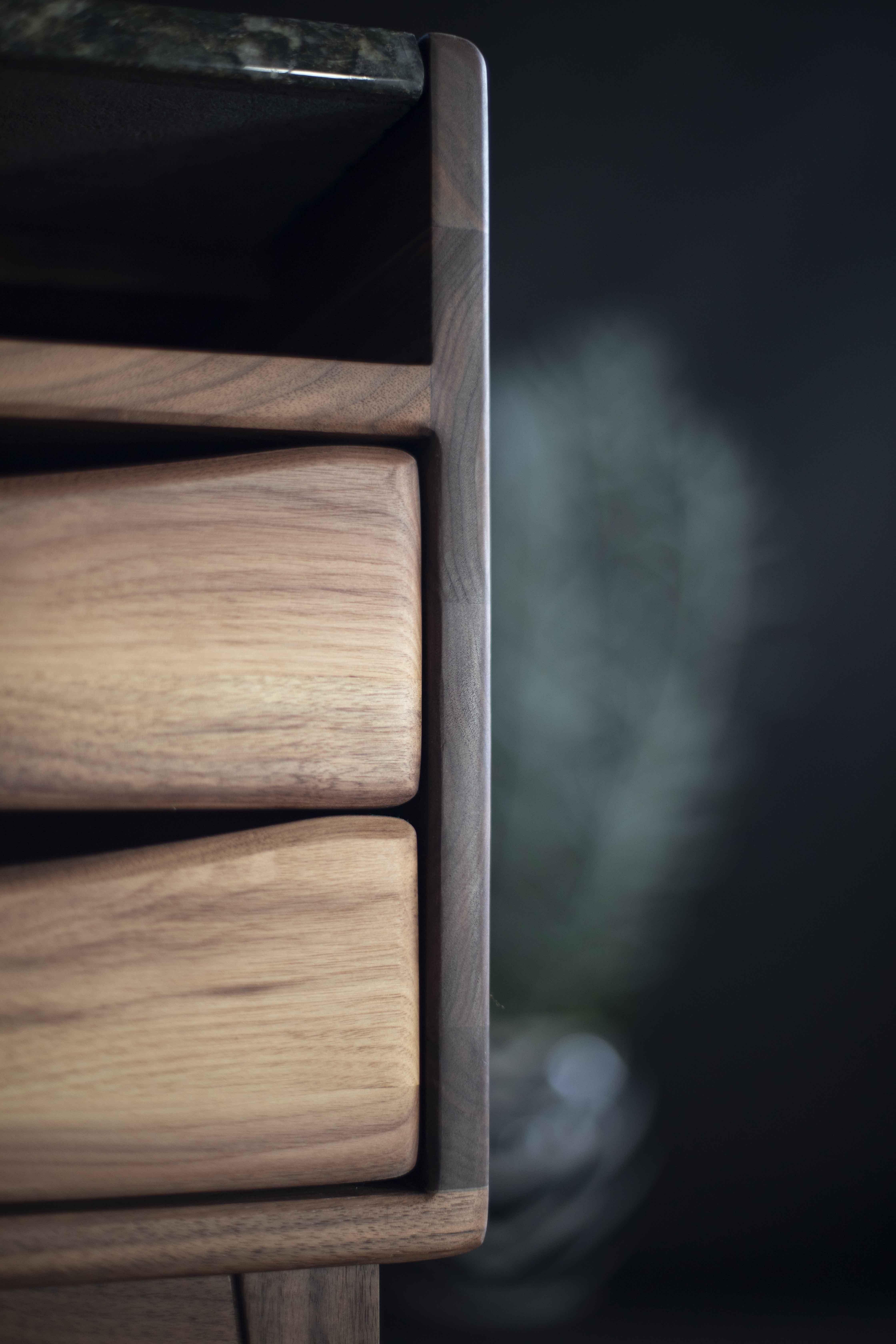Oiled Mid-Century Inspired Walnut Nightstand – Modern Walnut Nightstand For Sale
