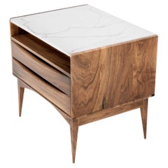 Mid-Century Inspired Walnut Nightstand – Modern Walnut Nightstand